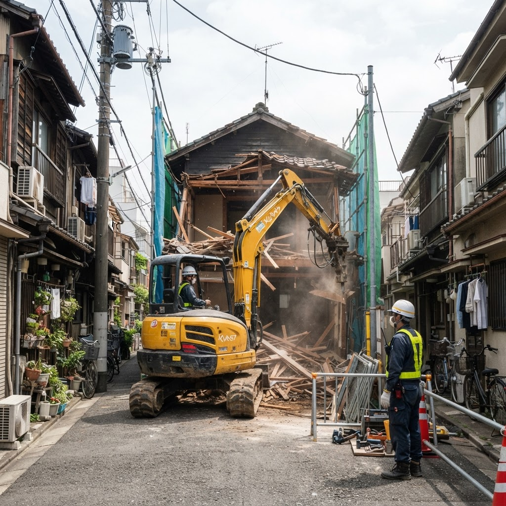 神奈川県横浜市中区での木造2階建 住宅の解体工事